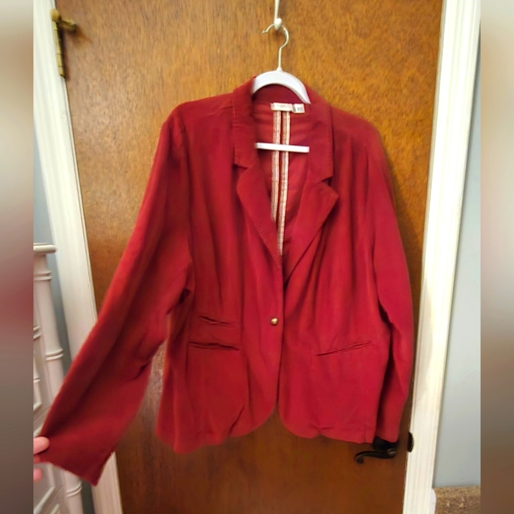 Cato corduroy Blazer Size 22/24 in burgundy red